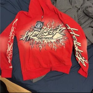 Hellstar Records Red Men's Cardigan Sweater